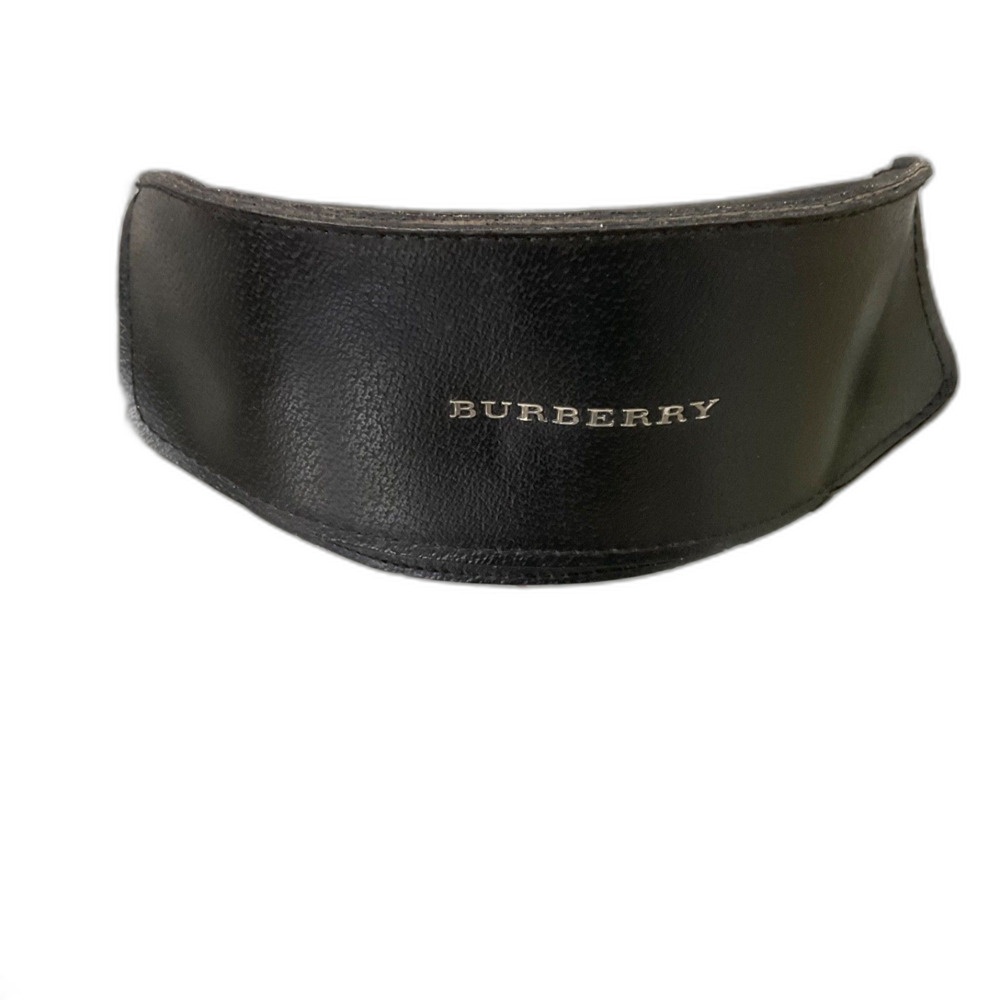 Tan Leather Burberry Sunglasses Case With Tan Lining Case Only Metal logo front*